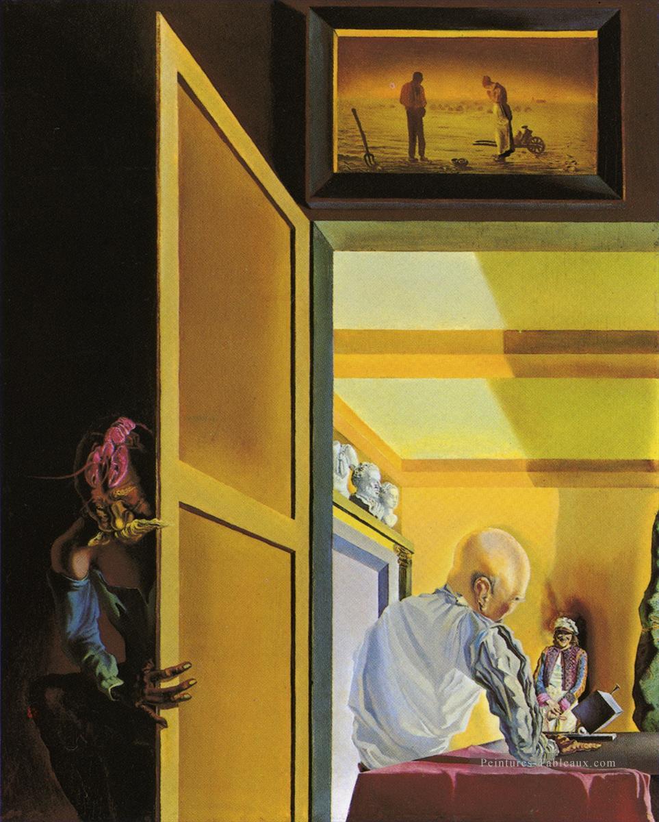 Gala and The Angelus of Millet Before the Imminent Arrival of the Conical Anamorphoses Salvador Dali Oil Paintings